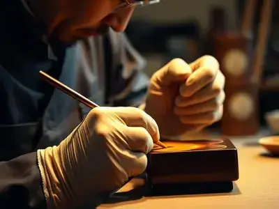 漆塗り施工の様子